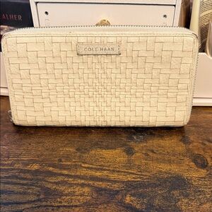 Cole Haan Cream Woven Wallet